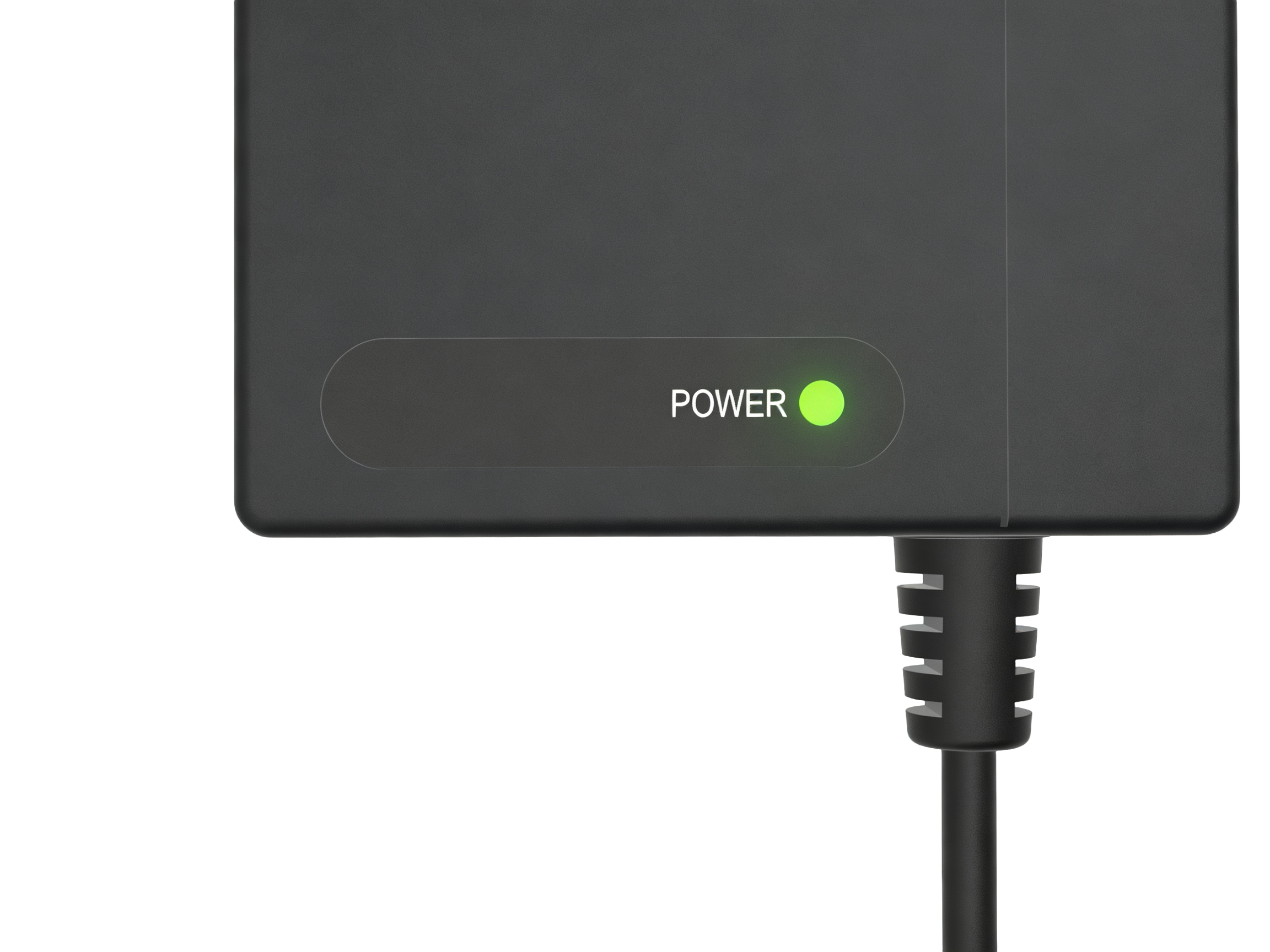 LED green — power stable